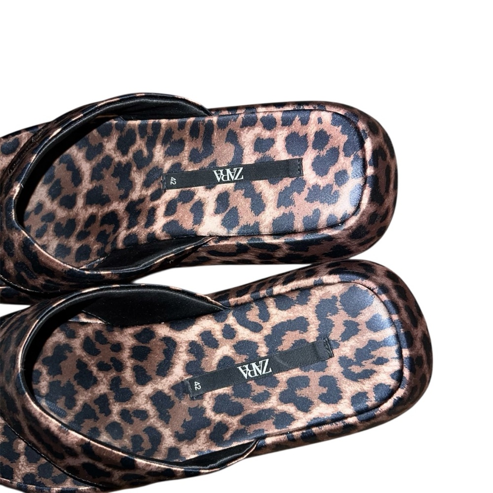 Zara Leopard Print Sandals Size 11 - Picture 8 of 16